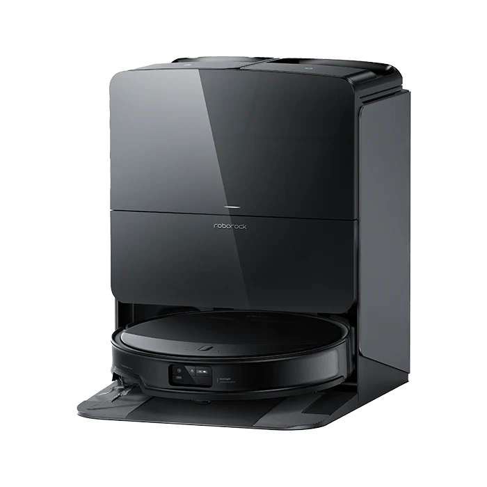 Roborock Saros 10R noir ultrafin avec station, robot aspirateur pour meubles bas