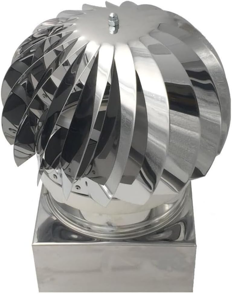 EINSIDE extracteur de fumées rotatif éolien inox AISI 304 base carrée 37 x 37 cm