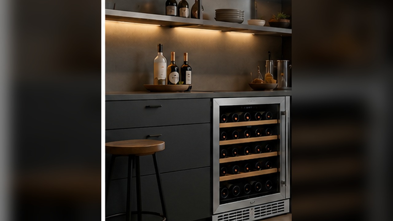Hygrométrie cave à vin dans une ambiance de conservation avec bouteilles stockées horizontalement