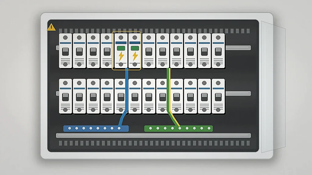 Parafoudre pour tableau électrique installé dans un coffret résidentiel