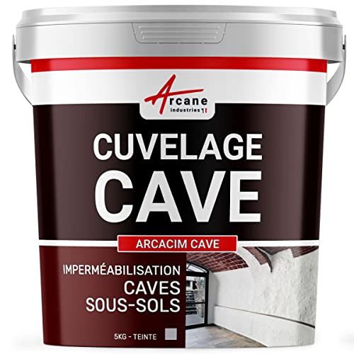 ARCACIM CAVE 5 kg Gris, enduit de cuvelage hydrofuge pour cave et sous-sol