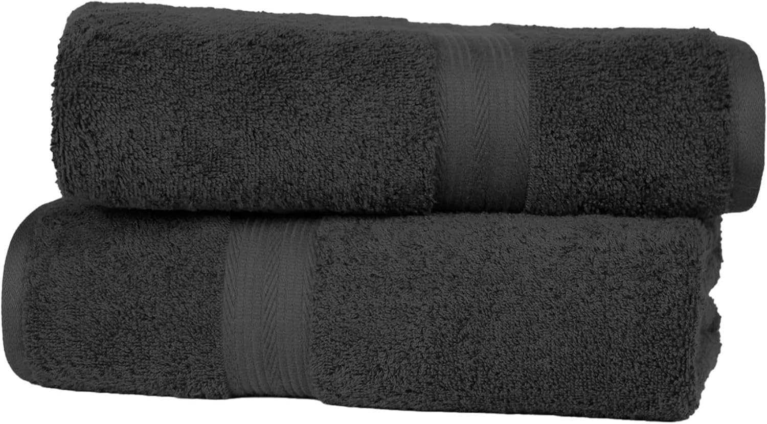 Lot de 2 draps de bain Amazon Basics 70 x 140 cm noir