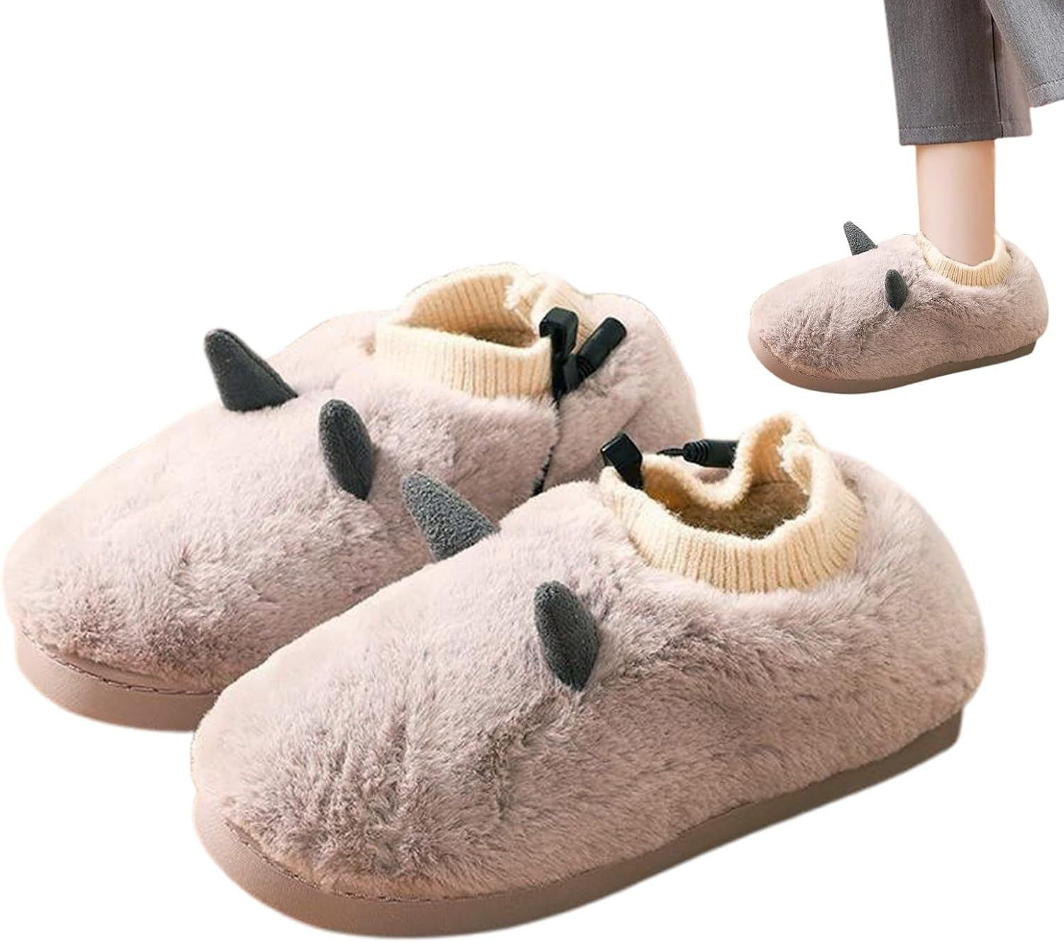 Chaussons chauffants USB en peluche