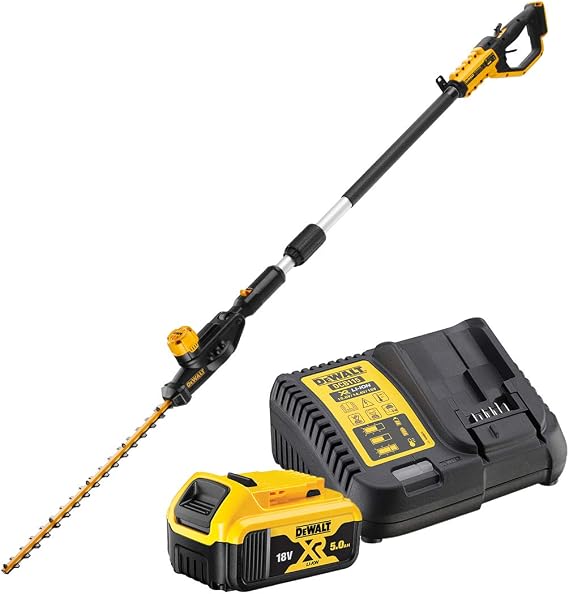Taille-haie sur perche DEWALT DCMPH566P1-QW XR 18V avec batterie