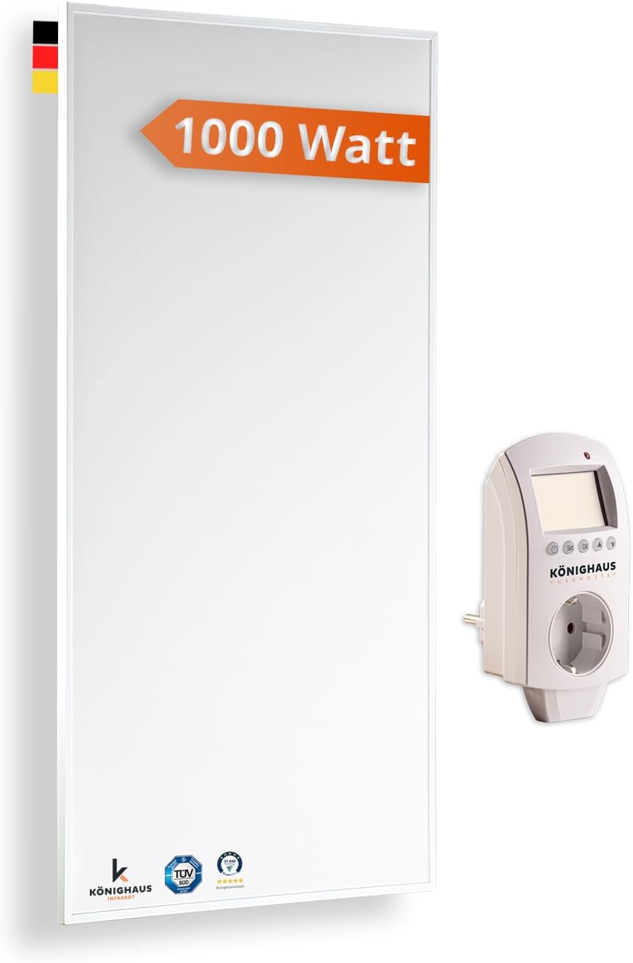 Könighaus P-Serie 1000 W, panneau infrarouge mural avec thermostat