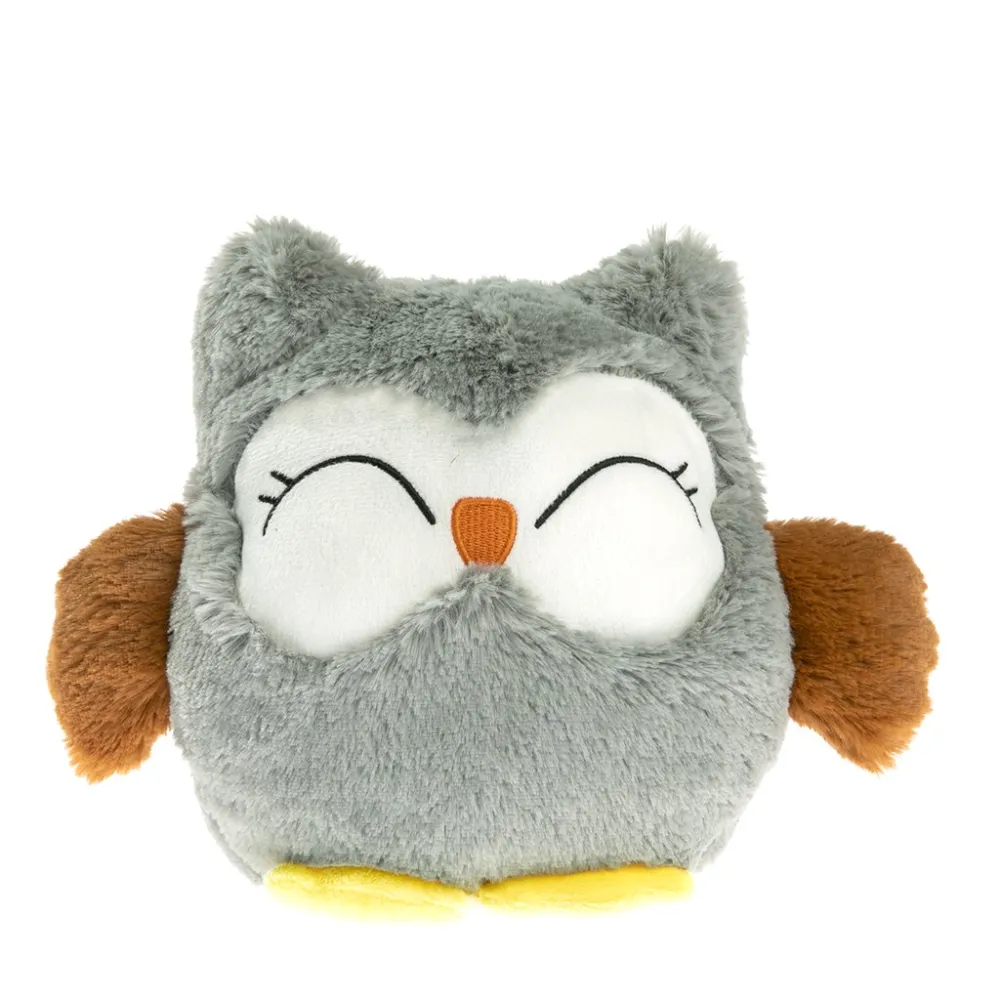 Bouillotte peluche Pelucho Chouette Grise PELOWG micro-ondable