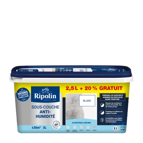 Ripolin Sous-Couche Anti-Humidité blanc mat 0,75 L, ASIN B089T823VC