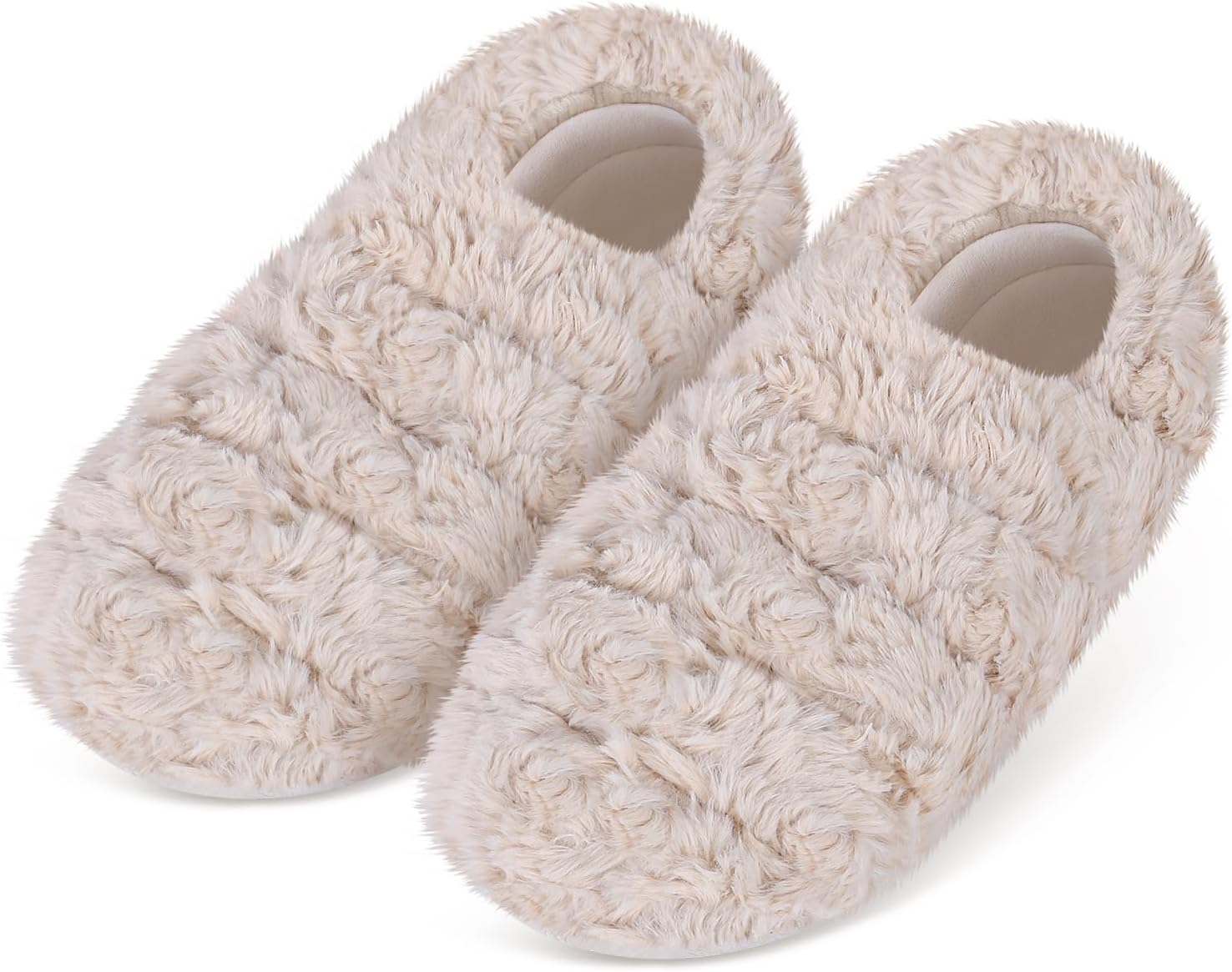 SUZZIPAD chaussons chauffants micro-ondables Beige A Large
