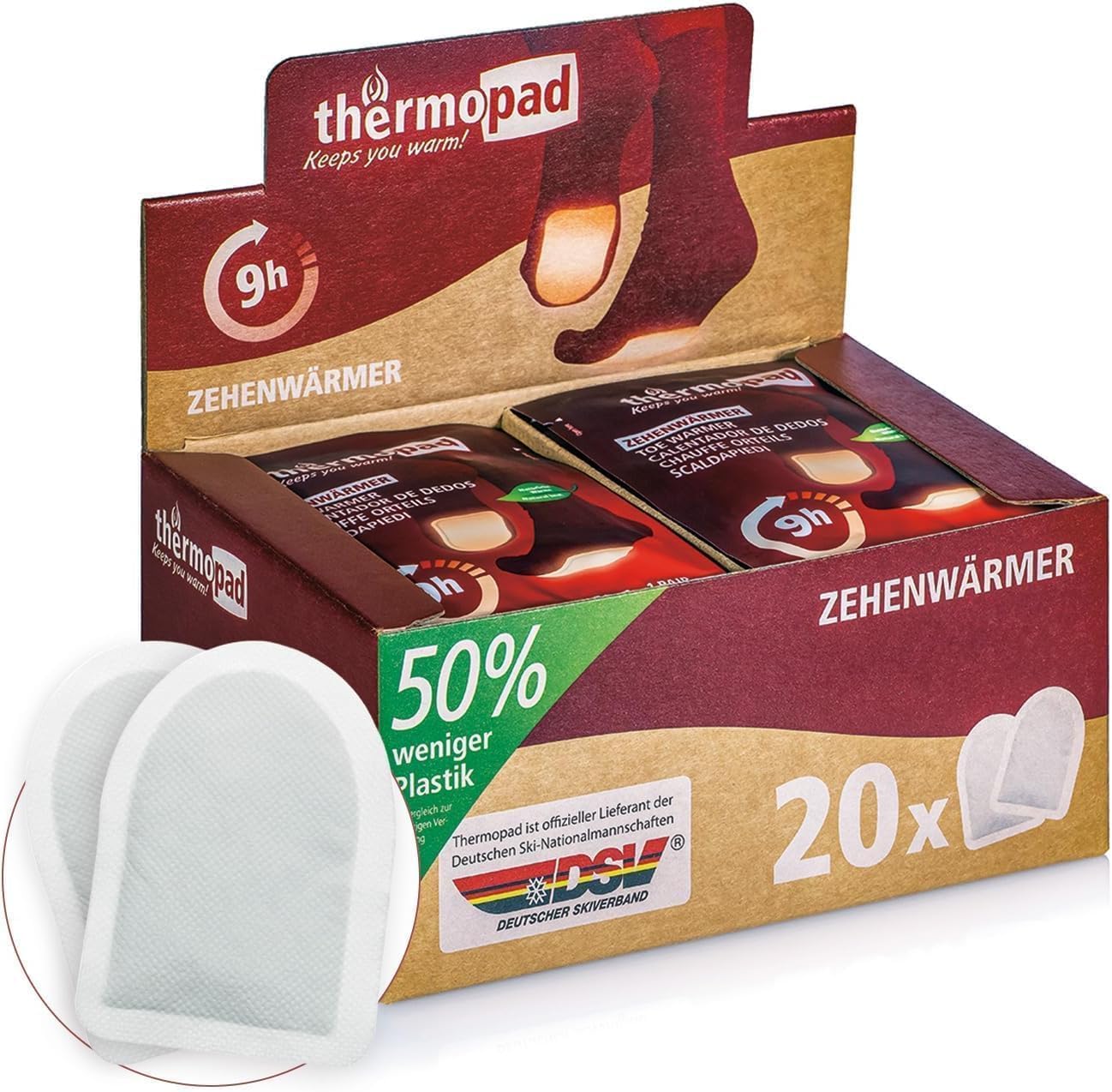 Chaufferette pied THERMOPAD chauffe-orteils 20 paires adhésifs