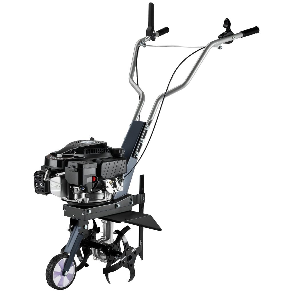 WilTec 65050, motobineuse thermique 36 cm avec moteur 144 cm³ et roue de transport