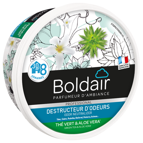 Absorbeur d'odeur Boldair Thé Vert et Aloe Vera de 300 g
