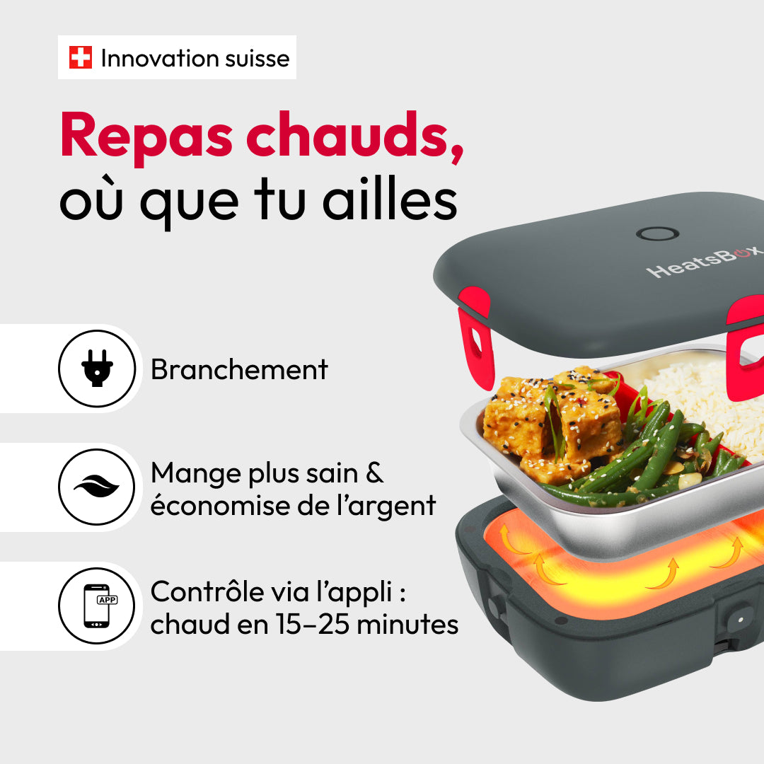 HeatsBox STYLE+ lunch box chauffante 925 ml avec application