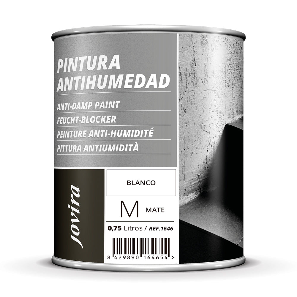 Jovira peinture anti-humidité anti-salpêtre blanc mat 750 ml, ASIN B0834GFTKF