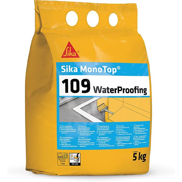 SIKA MonoTop 109 WaterProofing gris 5 kg, mortier d’imperméabilisation pour caves et sous-sols