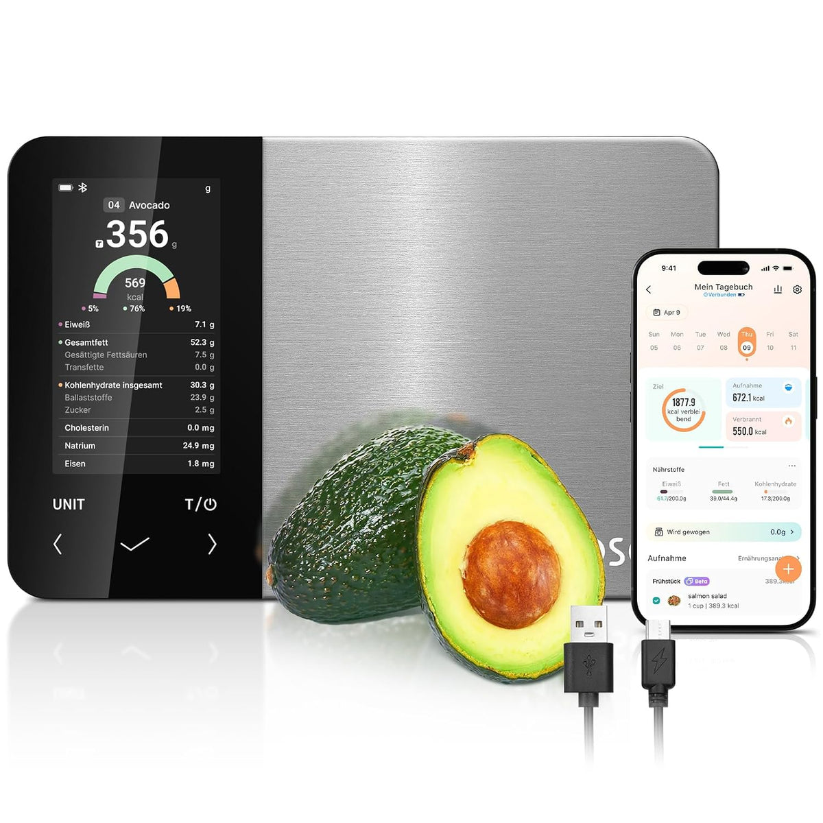 COSORI NutriLens CNS-R001S-X, balance de cuisine connectée avec écran couleur